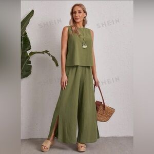 SHEIN Emory Rose Top and Palazzo Pants Set